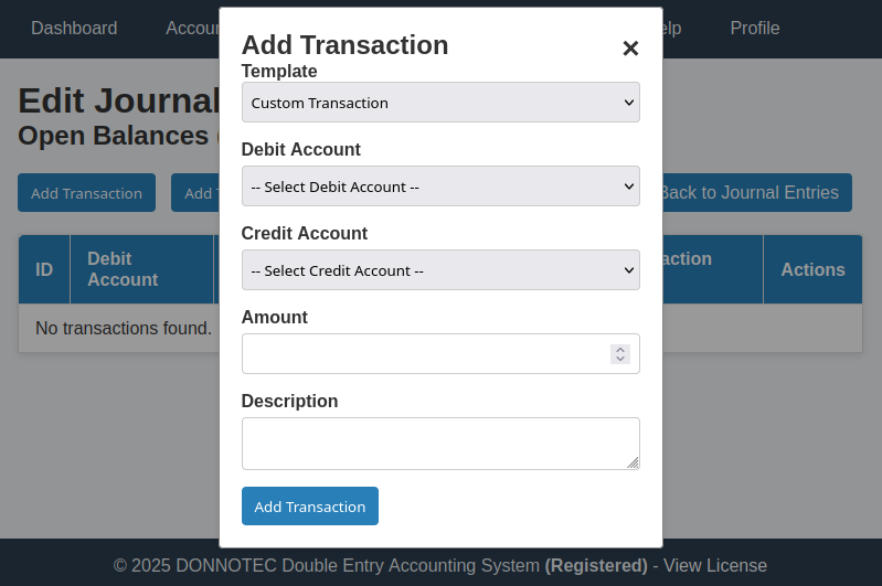 Add Transaction Modal
