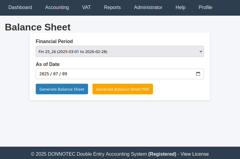 Balance Sheet Form