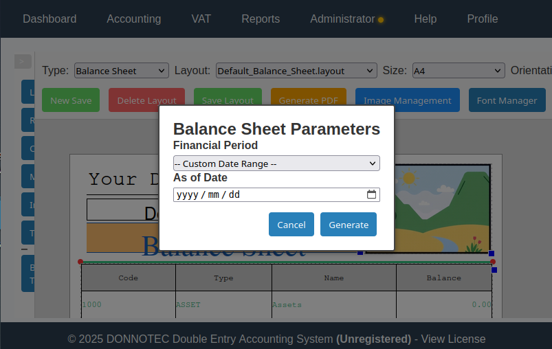 PDF Parameters Dialog