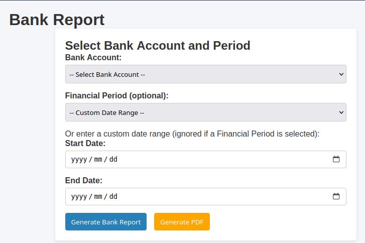 Generating a Bank Report