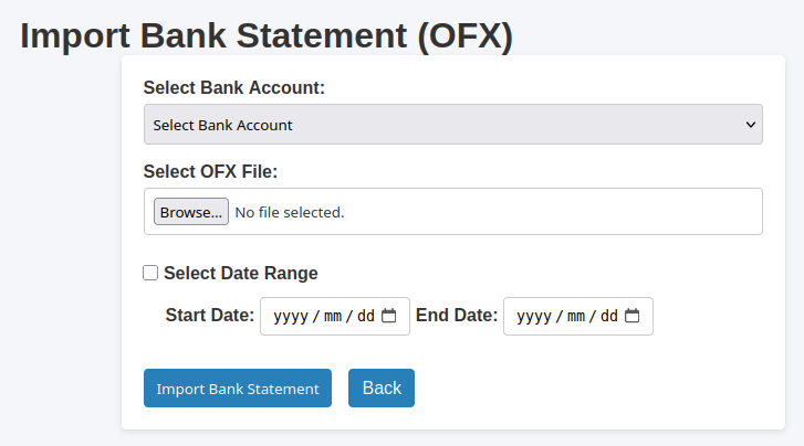 Importing an OFX file